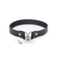 Plesur PVC Collar with Heart Lock Black