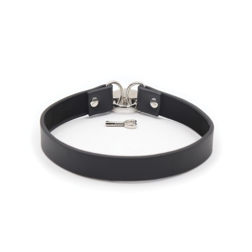 Plesur PVC Collar with Heart Lock Black