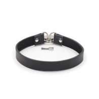 Plesur PVC Collar with Heart Lock Black