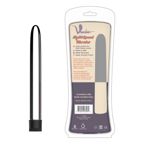 Vibrador Voodoo de 9 Pulgadas Multivelocidad Plata