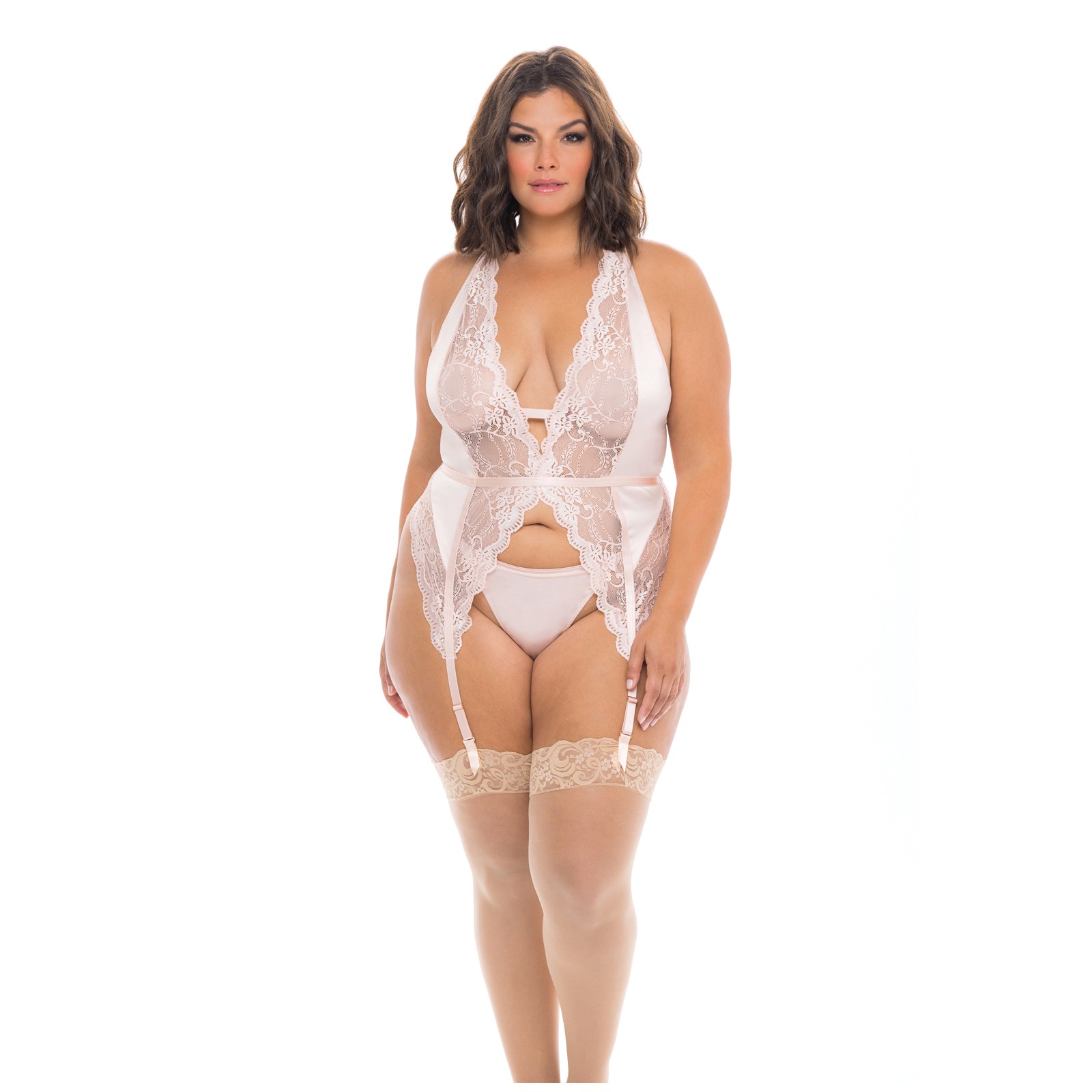 Noah Soft Cup Merrywidow and Garter Straps - Peach