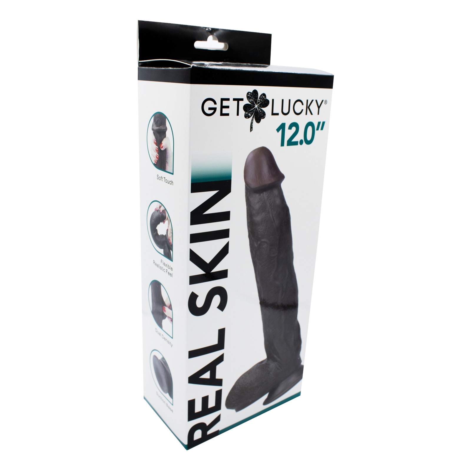 Get Lucky 12" Real Skin Series - Dark Brown Pleasure Tool