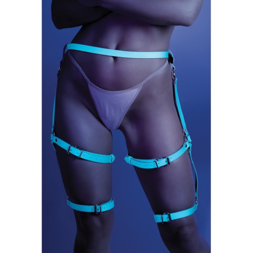 Glow Buckle Up Glow in the Dark Leg Harness - Light Blue O/S