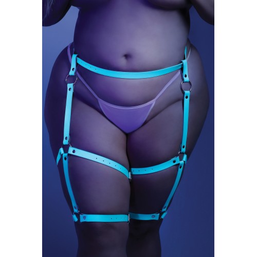 Glow Buckle Up Glow in the Dark Leg Harness - Light Blue O/S