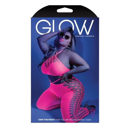 Neon Pink Cutout Bodystocking for Party Nights