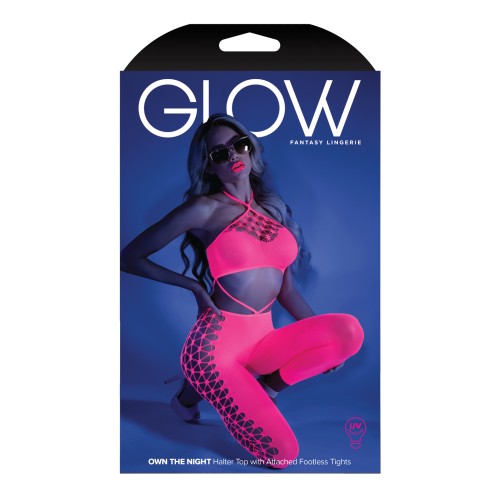 Body Halter Recortado Camiseta Neon Rosa