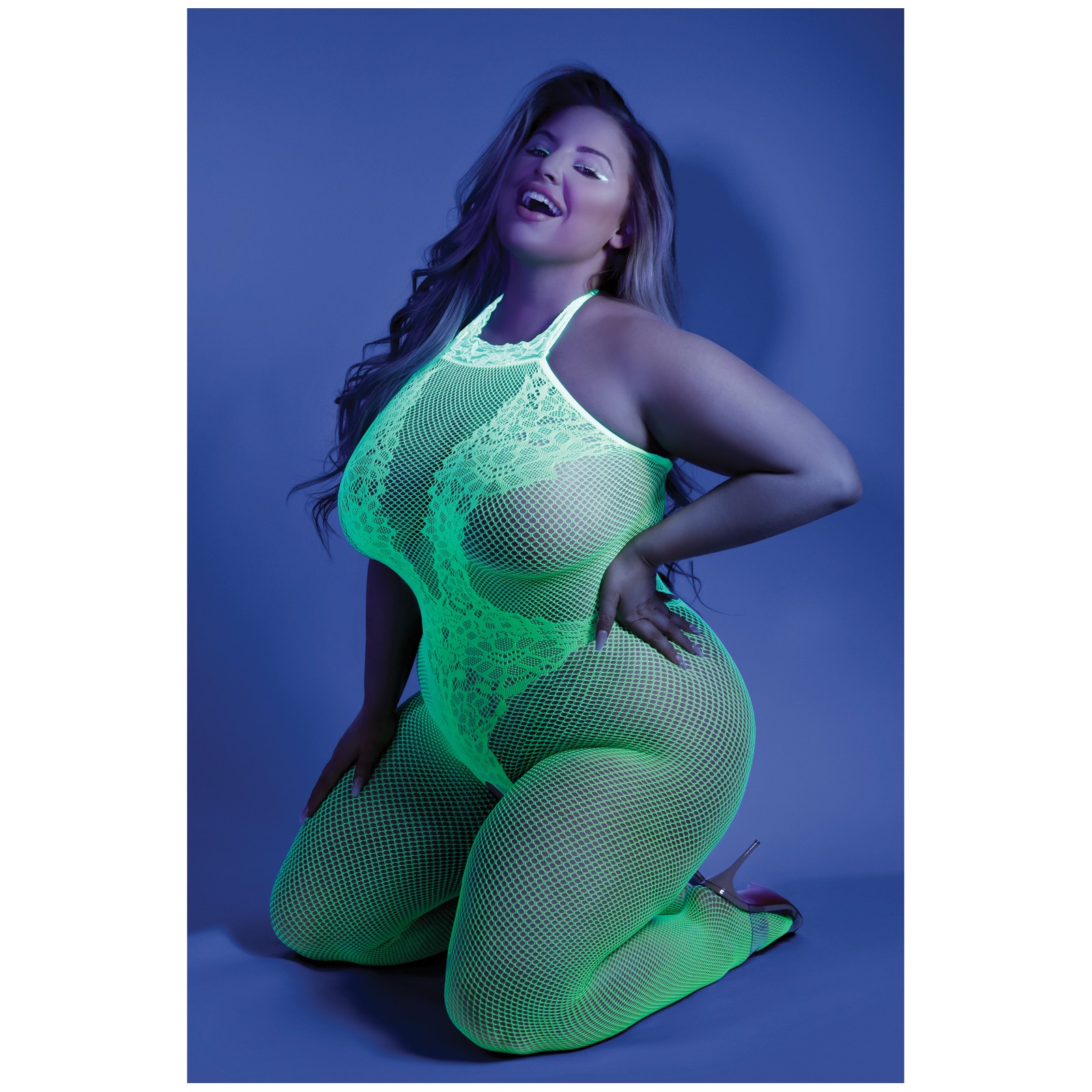 Neon Green Crotchless Bodystocking