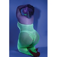 Neon Green Crotchless Bodystocking