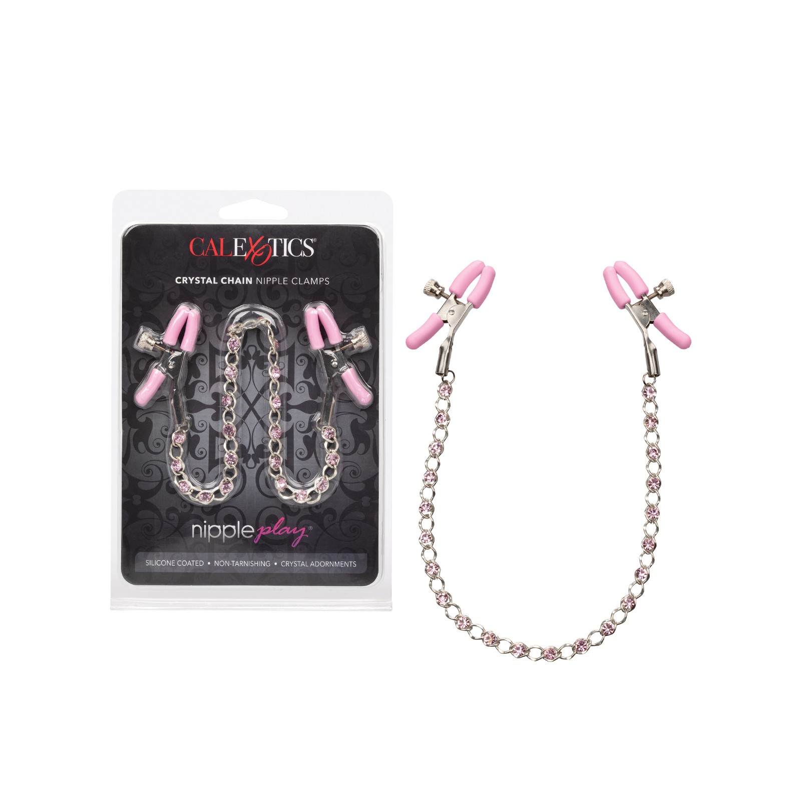 Nipple Play Crystal Chain Nipple Clamps - Enhancing Pleasure