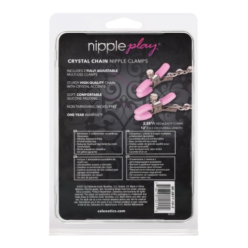 Nipple Play Crystal Chain Nipple Clamps - Enhancing Pleasure