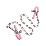 Nipple Play Crystal Chain Nipple Clamps - Enhancing Pleasure