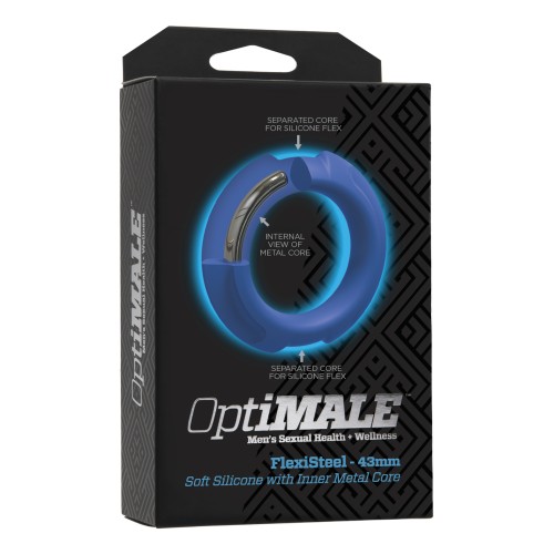 Anillo para el Pene FlexiSteel OptiMale 43mm Azul