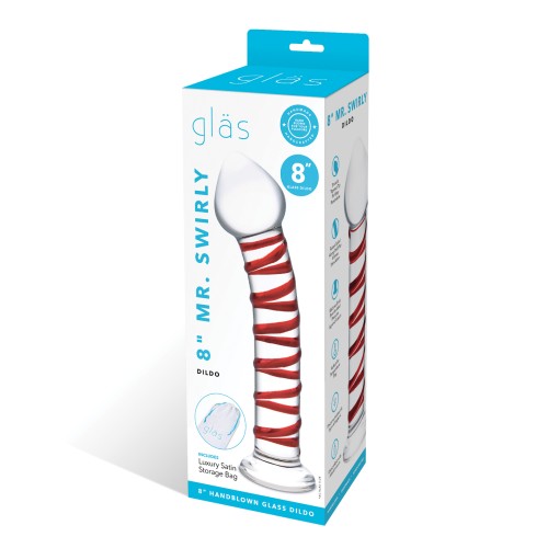 Glas Dildo de Cristal 20cm Mr. Swirly - Rojo