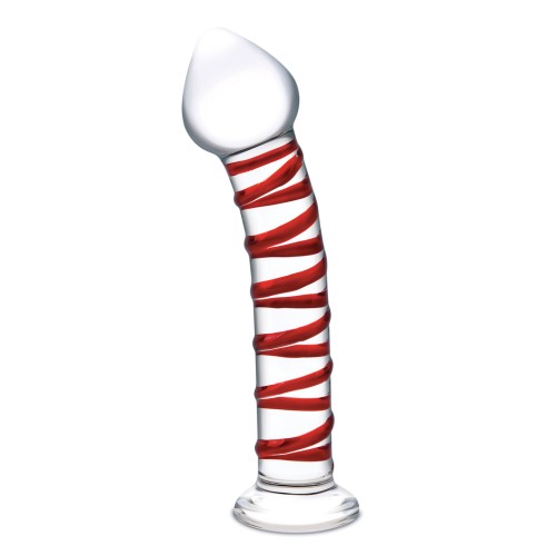 Glas 8" Mr. Swirly Glass Dildo - Red