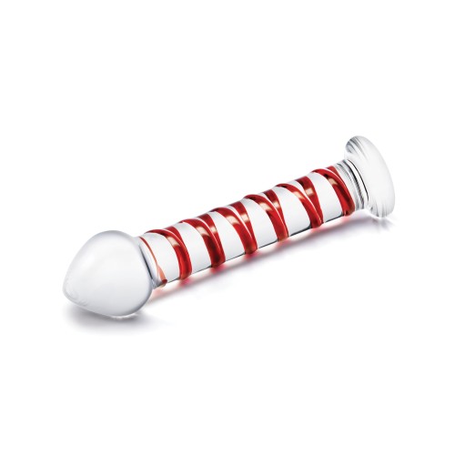 Glas 8" Mr. Swirly Glass Dildo - Red