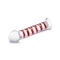 Glas 8" Mr. Swirly Glass Dildo - Red