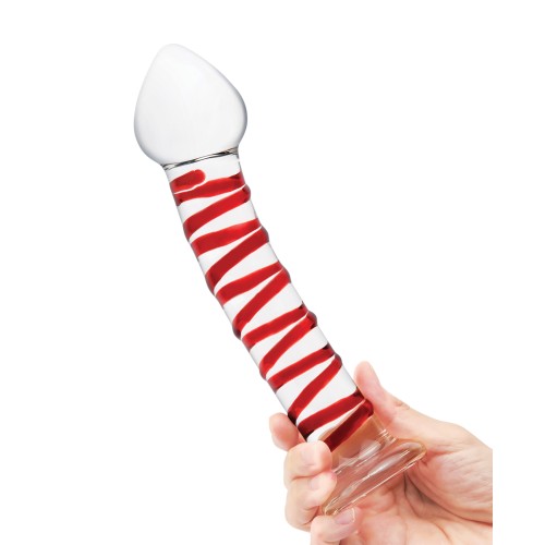 Glas 8" Mr. Swirly Glass Dildo - Red