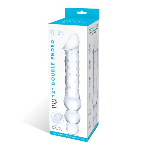 Dildo de Vidrio Doble con Perlas Anales - Placer Versátil