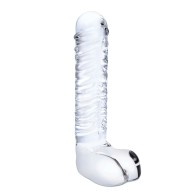 Dildo de Vidrio Ribeteado de 8" G-Spot - Placer Sensacional