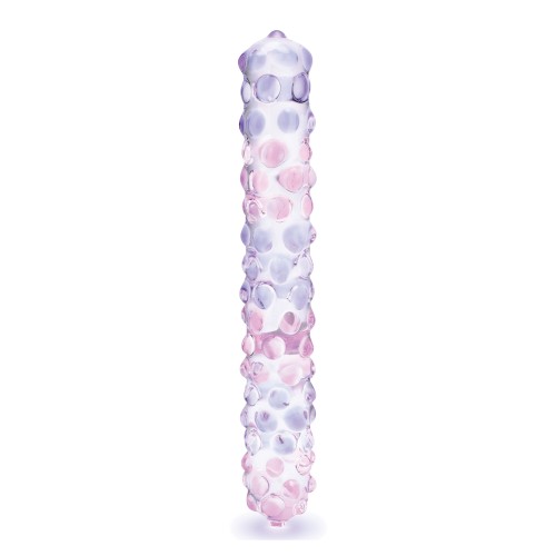 Dildo de Cristal Rosa Nubby de 9 Pulgadas