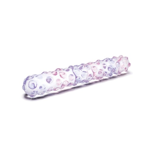 Dildo de Cristal Rosa Nubby de 9 Pulgadas