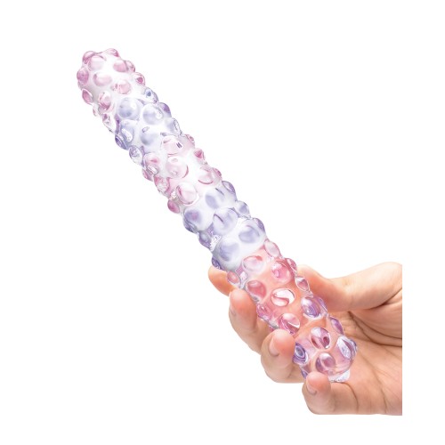 Dildo de Cristal Rosa Nubby de 9 Pulgadas