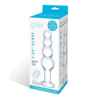 Glas 7.25 inch Clear Beaded Butt Plug