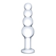 Glas 7.25 inch Clear Beaded Butt Plug