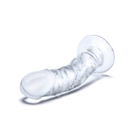 Dildo de Cristal Realista de 7" con Venas - Transparente