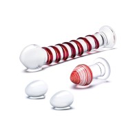 4-Piece Mr. Swirly Glass Set with Kegel Balls and Butt Plug