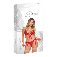 Conjunto de Sujetador y Panty Rojo Sugar & Spice - L/XL para Noches Coquetas