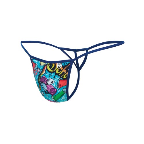 Tanga G-String Sinful Hipster Music de Male Basics Estampado Azul XL