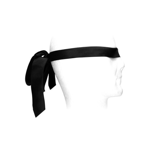 Shots Ouch Black & White Satin Bondage Tie - Black