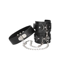 Shots Ouch Bonded Leather Collar & Hand Cuffs Combo