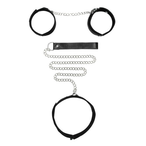 Ouch Velcro Collar with Leash & Cuffs