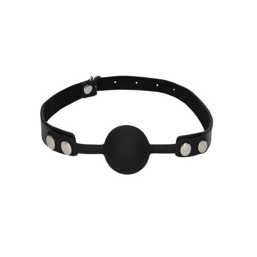 Black and White Ball Gag Silicone Strap