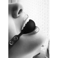 Black and White Ball Gag Silicone Strap