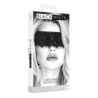 Máscara de Ojos de Encaje Negro y Blanco con Straps Elásticos