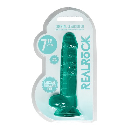 Shots RealRock Dildo Realista con Testículos Turquesa