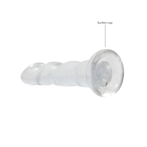 Shots RealRock Dildo Rizado Transparente de 7 Pulgadas - Placer Transparente