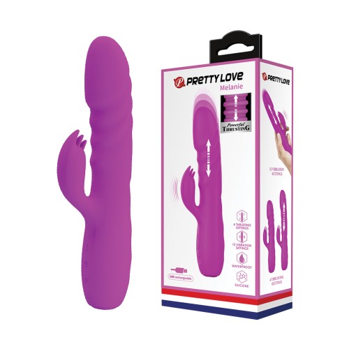 Pretty Love Melanie Thrusting Rabbit Vibrator Fuchsia