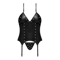 Corset Lust Madame Tirantes de Metal G-String Negro L/XL