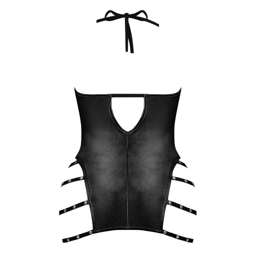 Lust Portia Mini Dress with Plush Elastic Strapping Black L/XL