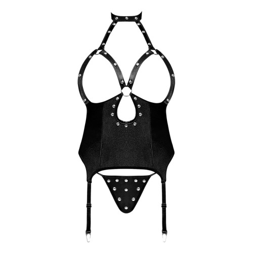 Corset Cupless Lust Mistress con Collar Choker de Velcro