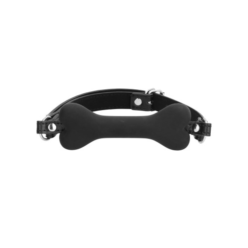 Gag de Silicona Hueso Ouch Puppy Play Negro