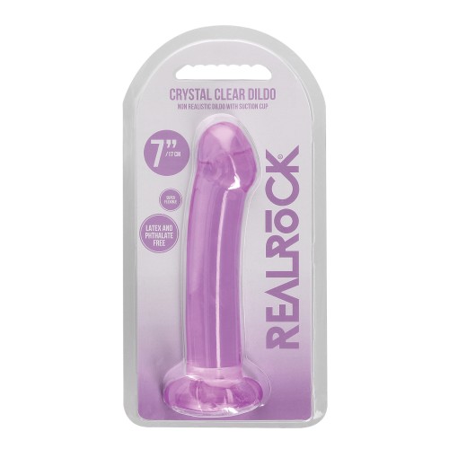 Dildo Shots RealRock Transparente de 7" - Morado