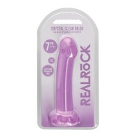 Dildo Shots RealRock Transparente de 7" - Morado