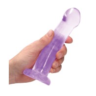 Dildo Shots RealRock Transparente de 7" - Morado