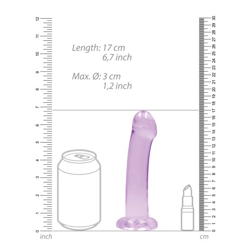 Dildo Shots RealRock Transparente de 7" - Morado