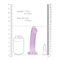 Dildo Shots RealRock Transparente de 7" - Morado